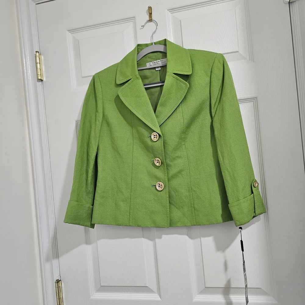 💚 Tahari Arthur S. Levine Green Blazer – NWT 💚 - Picture 3 of 13